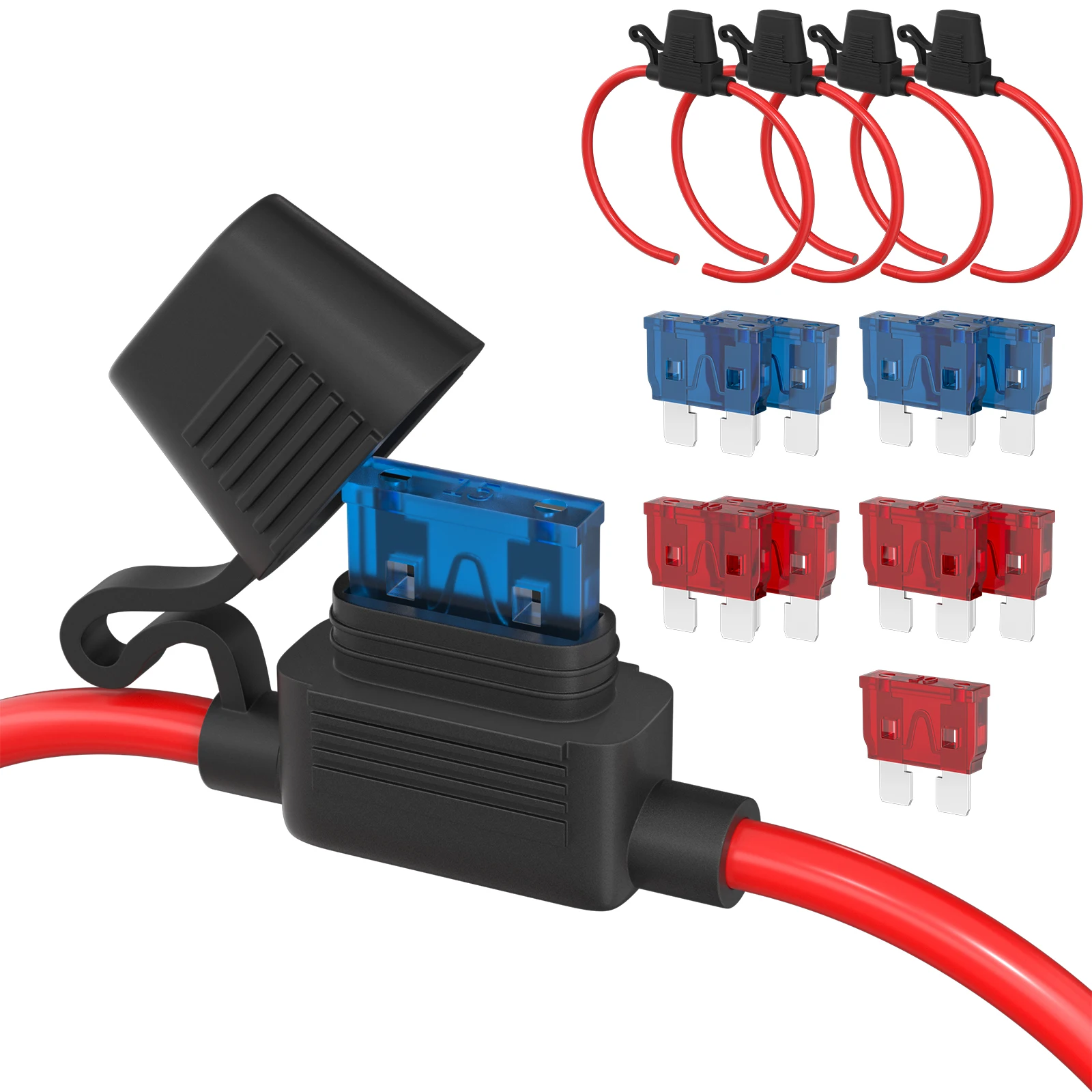 4pcs 10awg Inline Fuse Holders With 40a Atc Blade - Nylon, Compatible With Multiple Sizes (1a-40a) | Free Shipping On Items Shipped From | United Kingdom